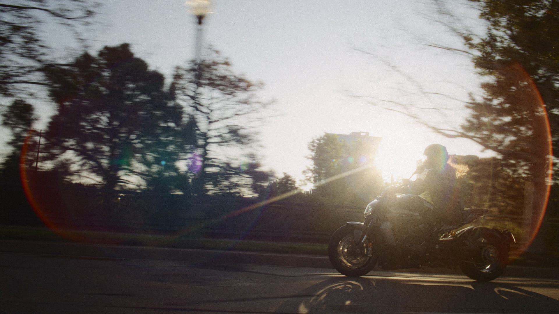 Woman riding motorcycle